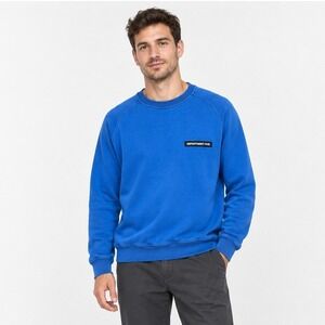 Department 5 Crewneck Sweatshirt M Blue Cotton Raglan Minimalist Streetwear Logo